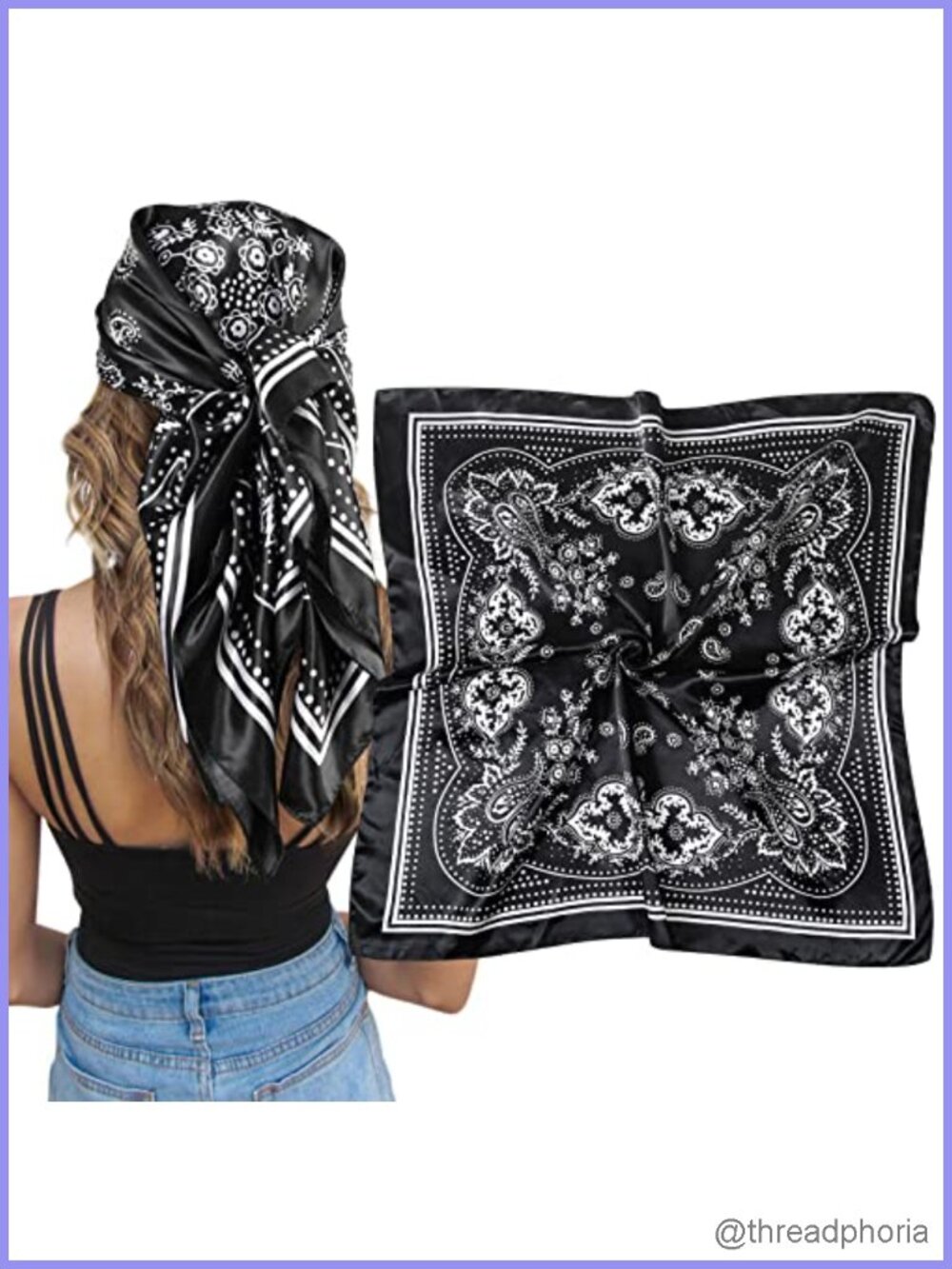 Satin Silk Scarf Large Hair Bandana Sleeping Wrap Women Square Headscarf